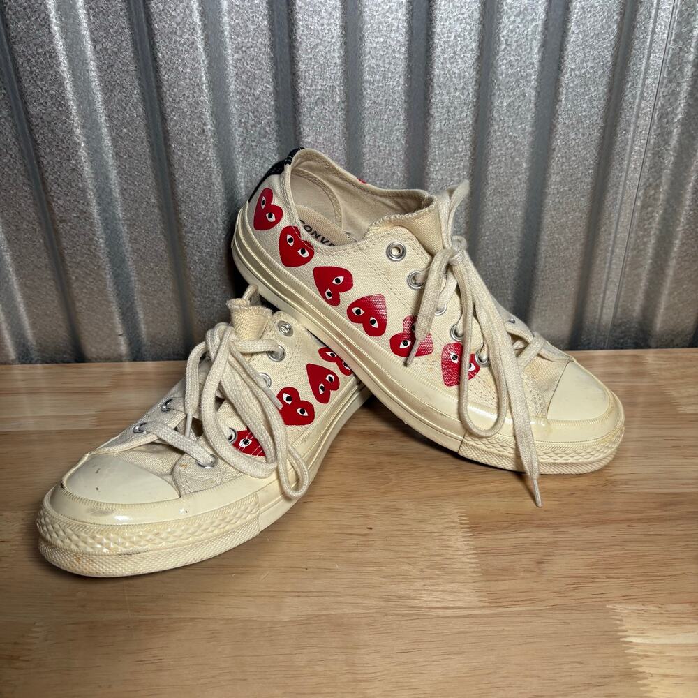 CONVERSE x PLAY Comme Des Garcons SNEAKERS Shoe White All Star Low Top W8 M6